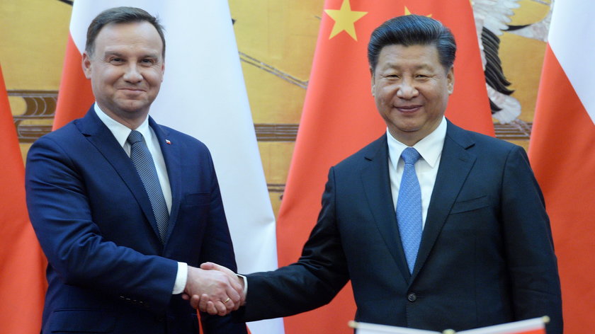 Prezydent Andrzej Duda z prezydentem Chin Xi Jinpingiem