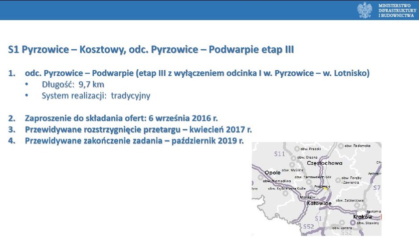 S1 Pyrzowice – Kosztowy, odc. Pyrzowice – Podwarpie etap III