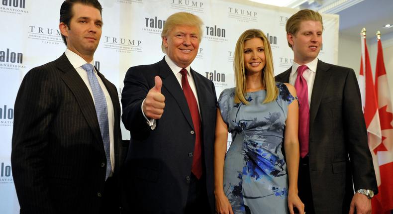 From left: Donald Trump Jr., Donald Trump, Ivanka Trump, and Eric Trump.