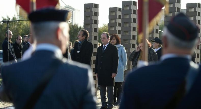 French President Francois Hollande spoke in a ceremony at a former internment camp in Montreuil-Bellay, central France