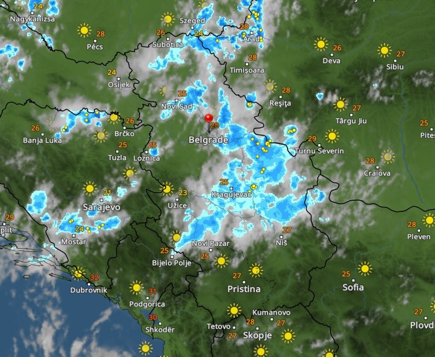 Mapa nevremena danas u 10.30 h