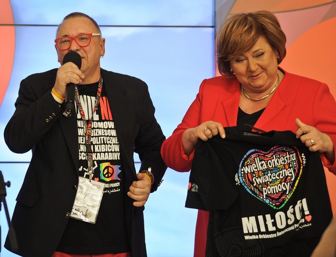 Jerzy Owsiak i Anna Komorowska