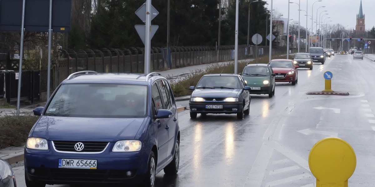 Korki na Zwycięskiej we Wrocławiu