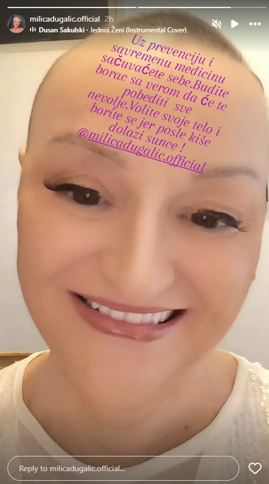 Milica Dugalić se oglasila iz bolnice