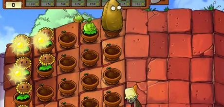 Screen z gry "Plants vs Zombies"