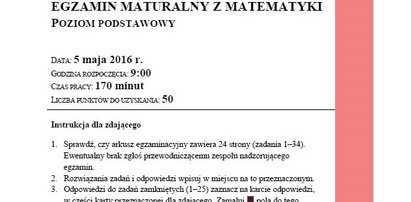 Matura 2016 z matematyki. Znamy pytania i odpowiedzi