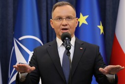 Prezydent Andrzej Duda po spotkaniu z premierem Donaldem Tuskiem, 15.01.2024 r.