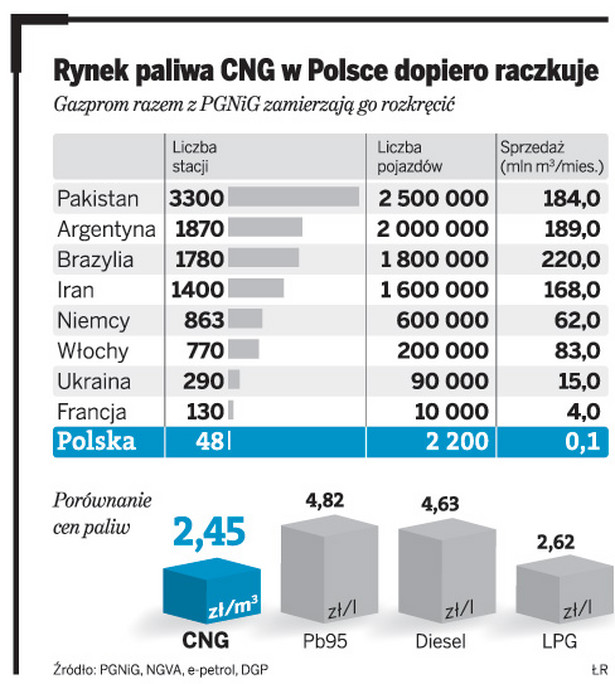 Rynek paliwa CNG w Polsce dopiero raczkuje