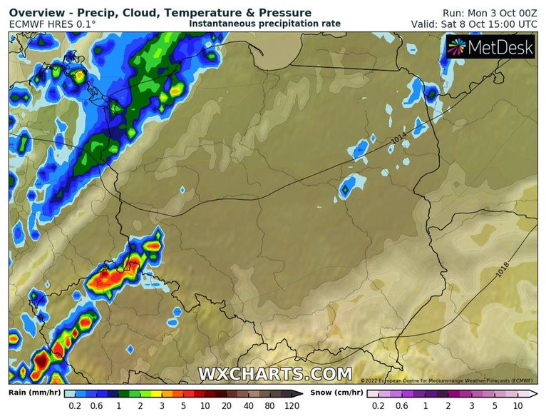 Większe opady wrócą nie wcześniej niż w weekend