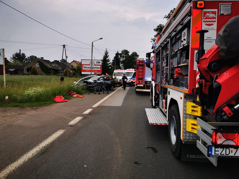 Wypadek na DW482 w miejscowości Ostrówek