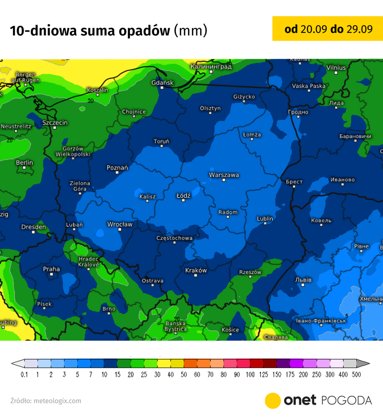 W przyszłym tygodniu wrócą opady, ale nie będą bardzo intensywne