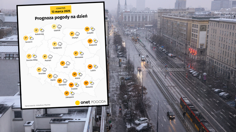 Niż i front z południa wtargnie do Polski. Czekają nas ulewy, a nawet śnieg i burze (mapa: Onet Pogoda)