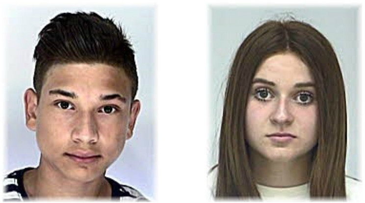 Demeter Ferenc Róbert (16) és Tejfel Olívia (17) telefont raboltak és fenyegetőztek, a rendőrség keresi őket  /Fotó: police.hu
