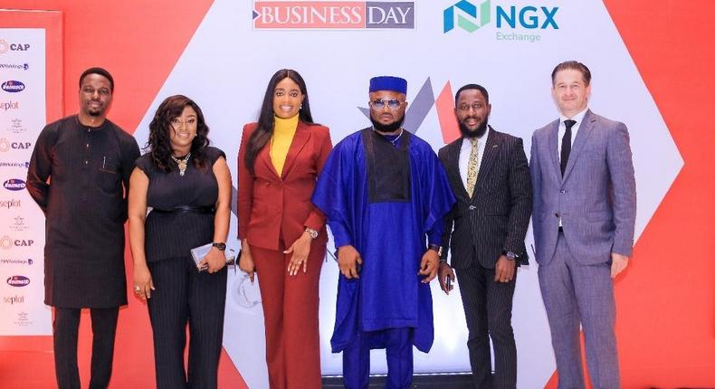 L-R: Olusola Imoru – Head, Business & Architecture, Ultimus Construction. Chinedu Eboh – Group HR, Ultimus Holdings. Colette Amaeshi – Marketing & Communications Manager, Ultimuus Holdings. Dr. Ifeanyi Chukwuma Odii – President/CEO, Ultimus Holdings. David Ewemie – Vice President, Ultimus Holdings. Elvis Krivokuca – Product Director, Viarmor by Ultimus