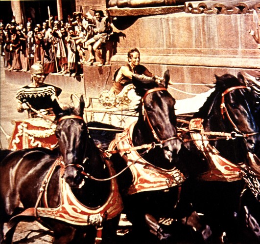 Charlton Heston i Stephen Boyd w legendarnym filmie 'Ben Hur' Williama Wylera z 1959 roku