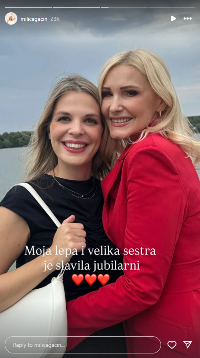 Milica Gacin sa sestrom