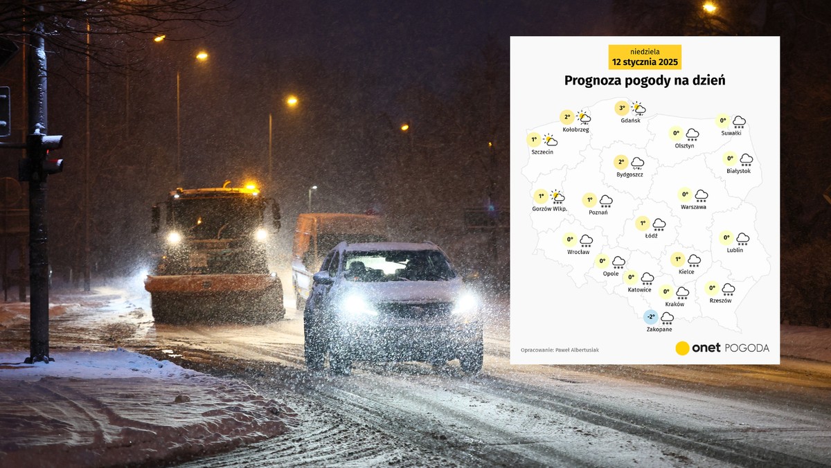 Śnieżyce zmierzają w głąb kraju, w niedzielę prognozowane są obfite opady śniegu do 20 cm [Źródło: Onet]