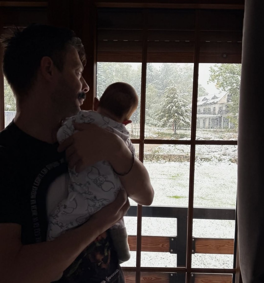 Milan Vasić sa sinom na planini