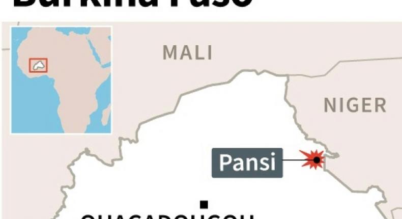 Map of Burkina Faso locating Pansi, where gunmen killed at least 24 people in an attack on a Protestant church