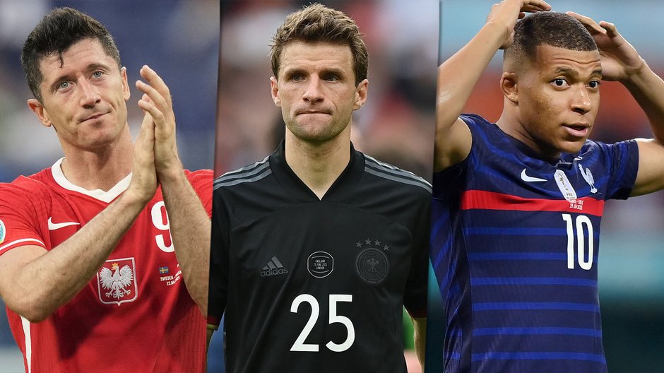 Robert Lewandowski, Thomas Mueller, Kylian Mbappe