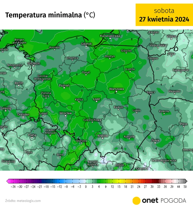 Noc również będzie cieplejsza od poprzednich