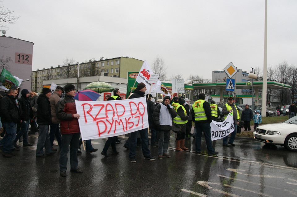 Górnicy protestujący na Śląsku