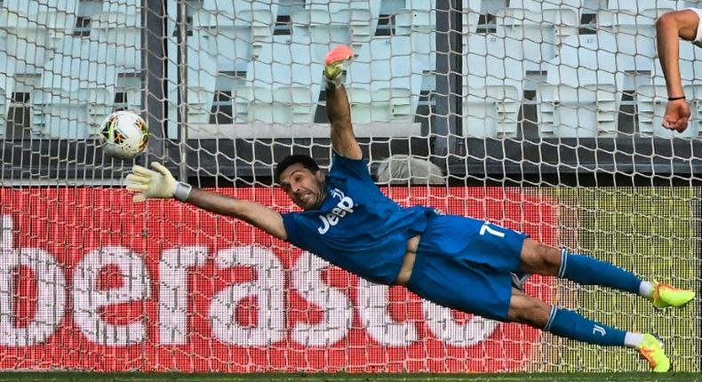 Buffon could not quite stretch enough to keep out Belotti's penalty