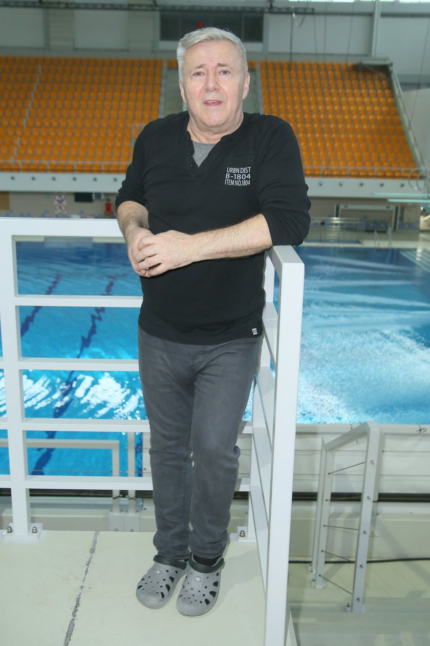 Włodzimierz Matuszak na planie Celebrity Splash