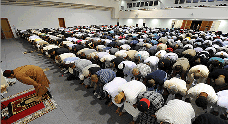 Muslims praying during Ramadan