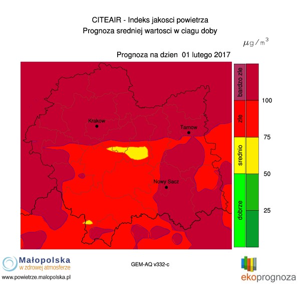 Smogowa prognoza na środę 