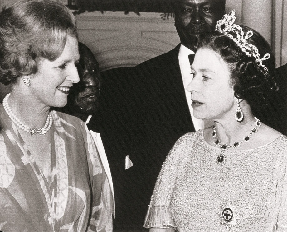 Margaret Thatcher z królową Elżbietą podczas Konferencji Wspólnoty Brytyjskiej w Zambii, rok 1979