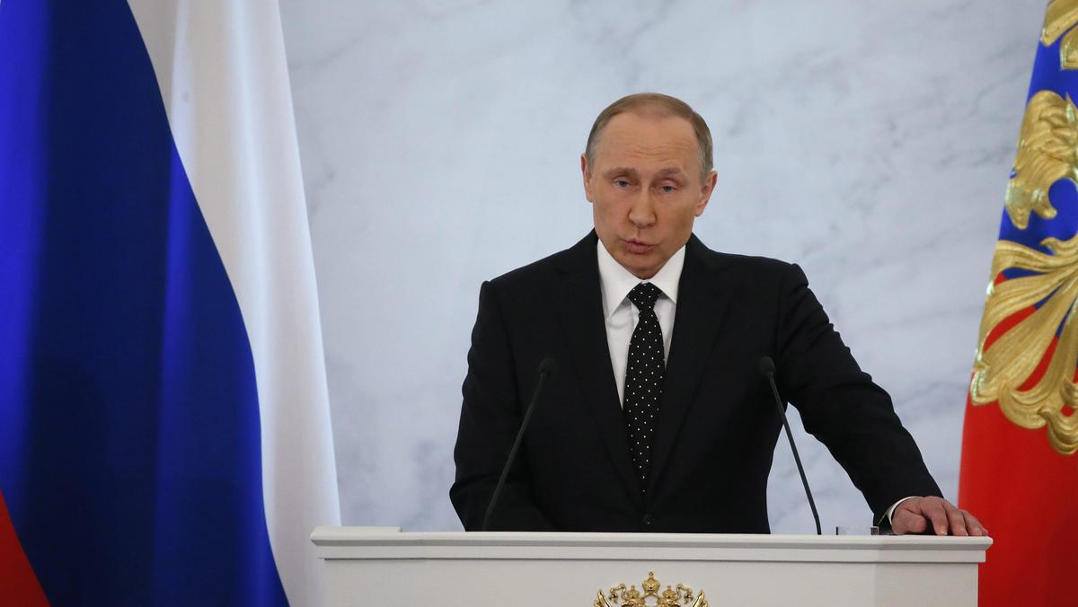 Russian President Vladimir Putin addresses Federal Assembly