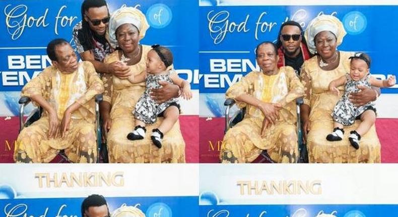 Flavour along with his parents and daughter