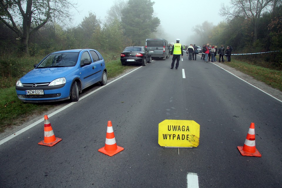 Wypadek w Nowym Mieście, fot. Paweł Polak/PAP