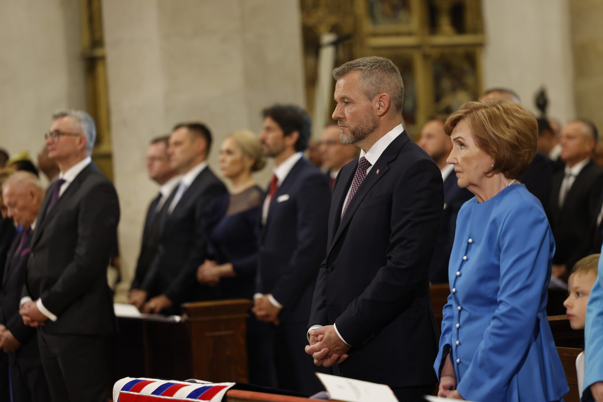 Prezident SR Peter Pellegrini na slávnostnej bohoslužbe.