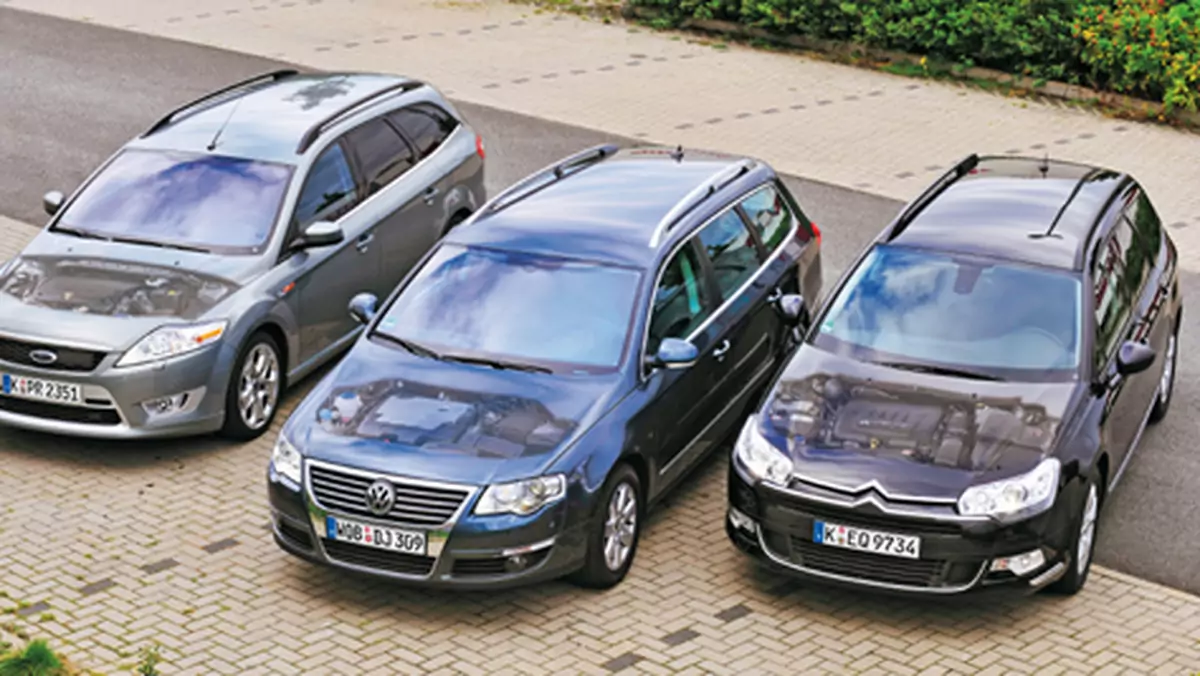 VW Passat kontra Citroen C5 i Ford Mondeo - Porównanie dynamicznych kombi z silnikami Diesla