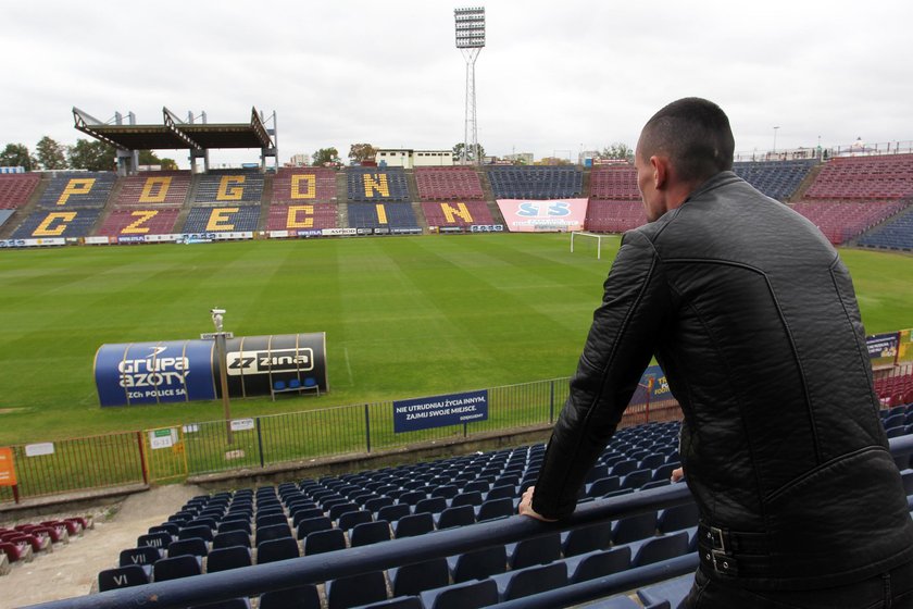 Pilka nozna. Ekstraklasa. Pogon Szczecin. Adam Fraczczak. Sesja fotograficzna. 02.10.2018