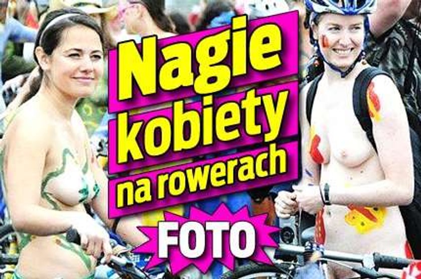 Nagie kobiety na rowerach. Foto