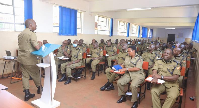 The Police officers in a meeting