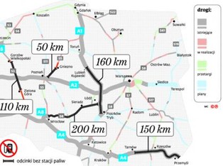 200 km bez stacji benzynowej. Oto paliwowe czarne dziury na mapie dróg