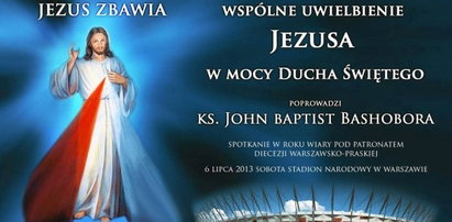 Uzdrowiciel zaprasza na Stadion Narodowy. Ludzie kupują bilety