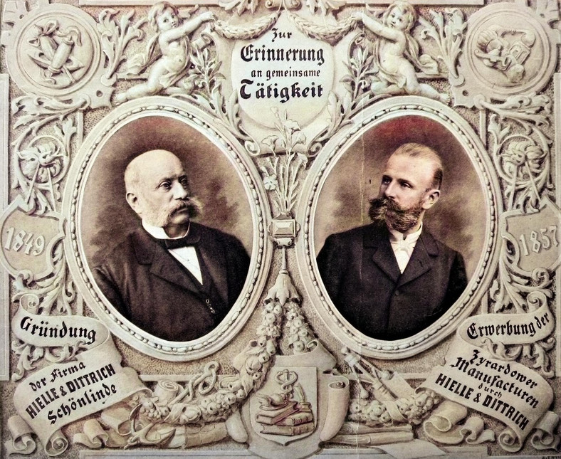 Właściciele fabryki: Karol August Dittrich i jego syn Karol Józef Gustaw Dittrichowie