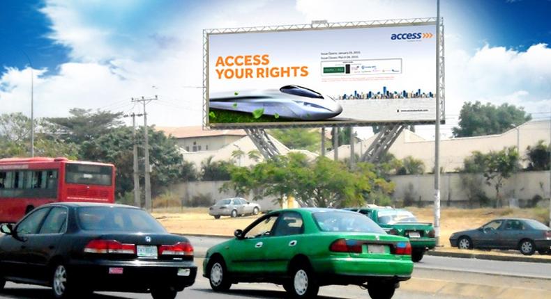 Access Bank billboard at Nnamdi Azikwe way, FTF Berger Roundabout, Abuja 