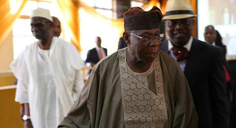 Former President, Olusegun Obasanjo at the official launch of his autobiography titled “My Watch on Tuesday, December 9, at the Lagos Country Club in Ikeja.