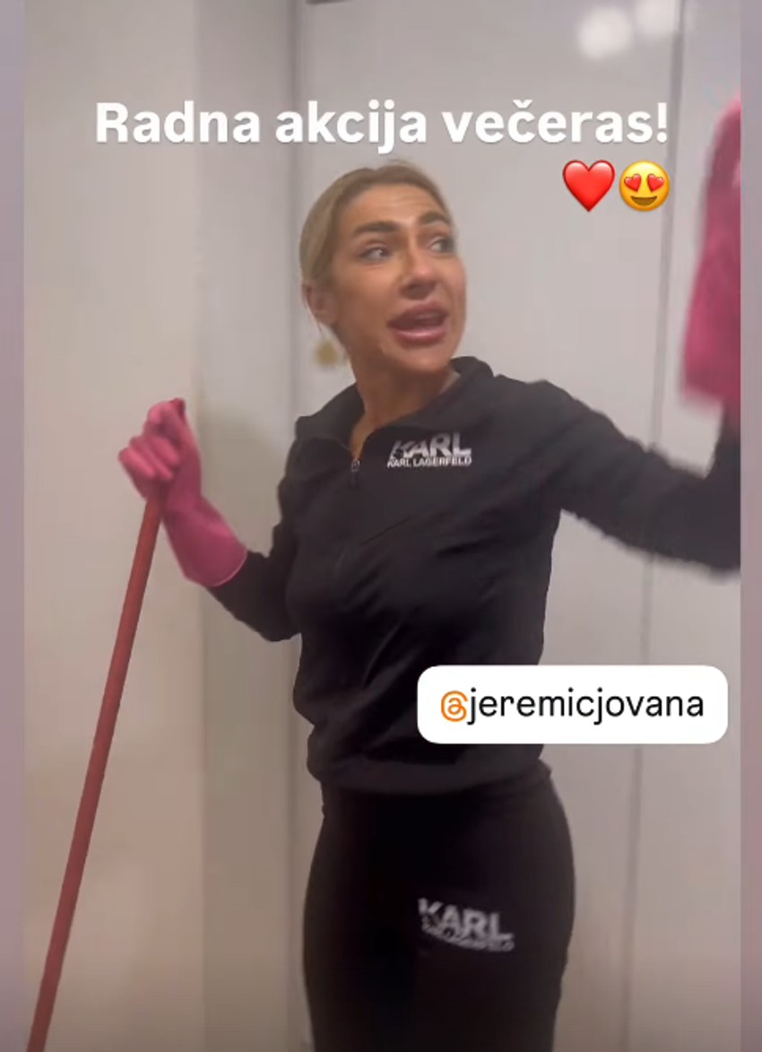 Jovana Jeremić čisti stan
