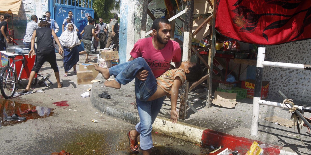 Rafah  szkola strefa gazy onz bombardowanie izrael