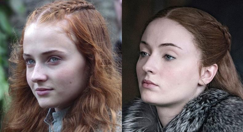 Sansa Stark Sophie Turner Game of Thrones season one season eight