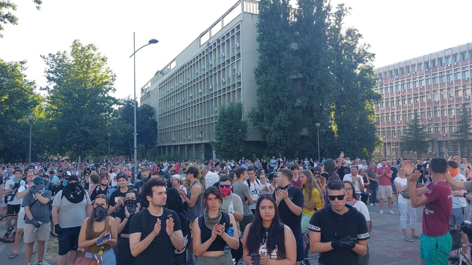Skup ispred Rektorata Novosadskog univerziteta u Novom Sadu
