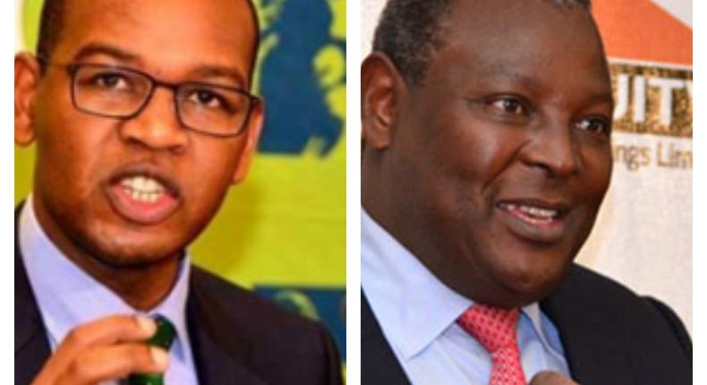 Kenya Commercial Bank CEO Joshua Oigara and Equity Bank CEO James Mwangi.