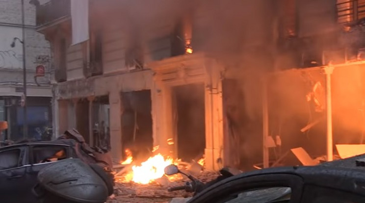 A gázrobbanásban megsemmisült épület / Fotó: Youtube